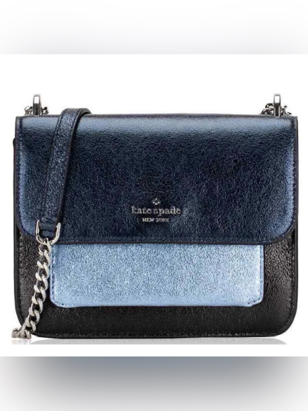 Kate Spade Remi Tricolor Metallic Flap Crossbody Multi - BLUE